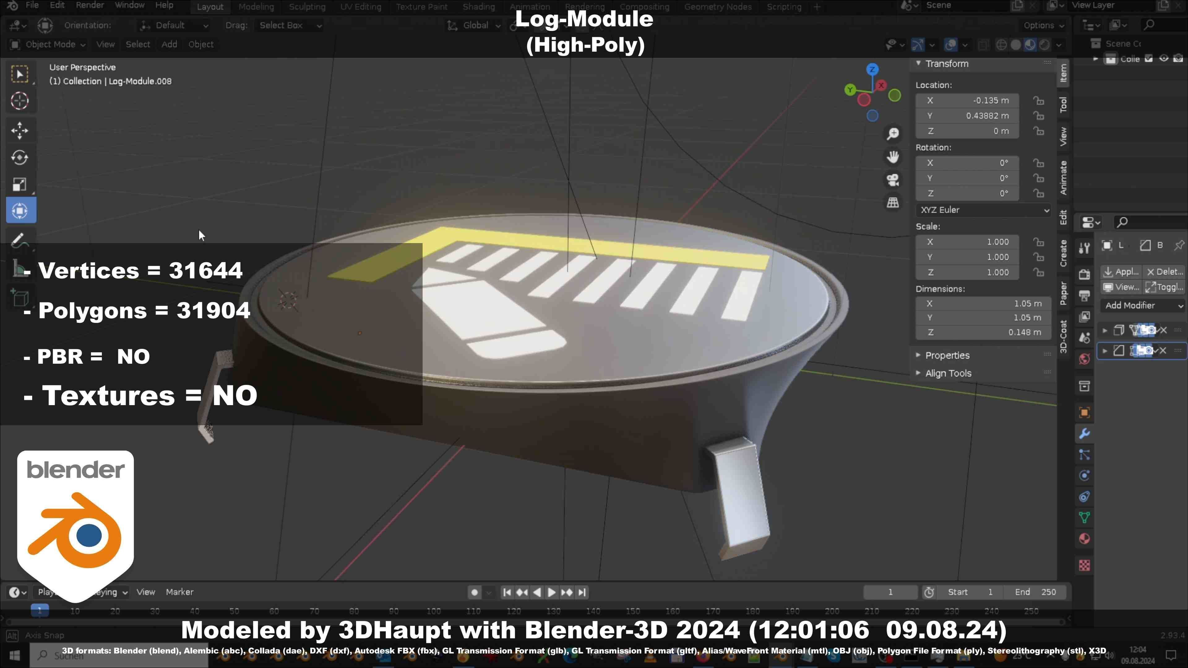 Log-Module 3D model_36