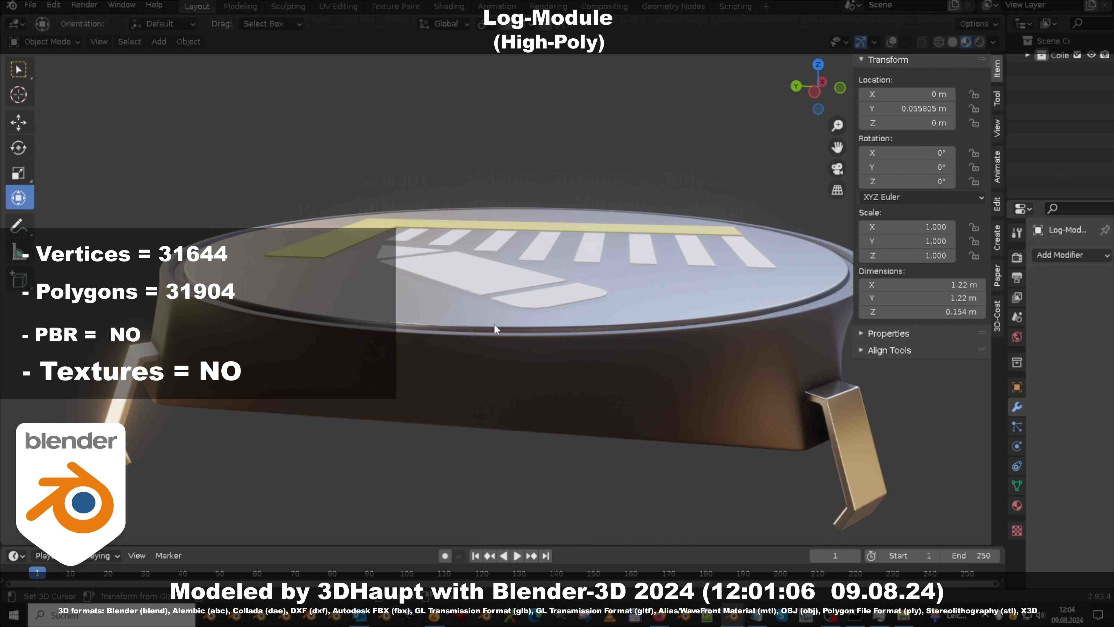Log-Module 3D model_32