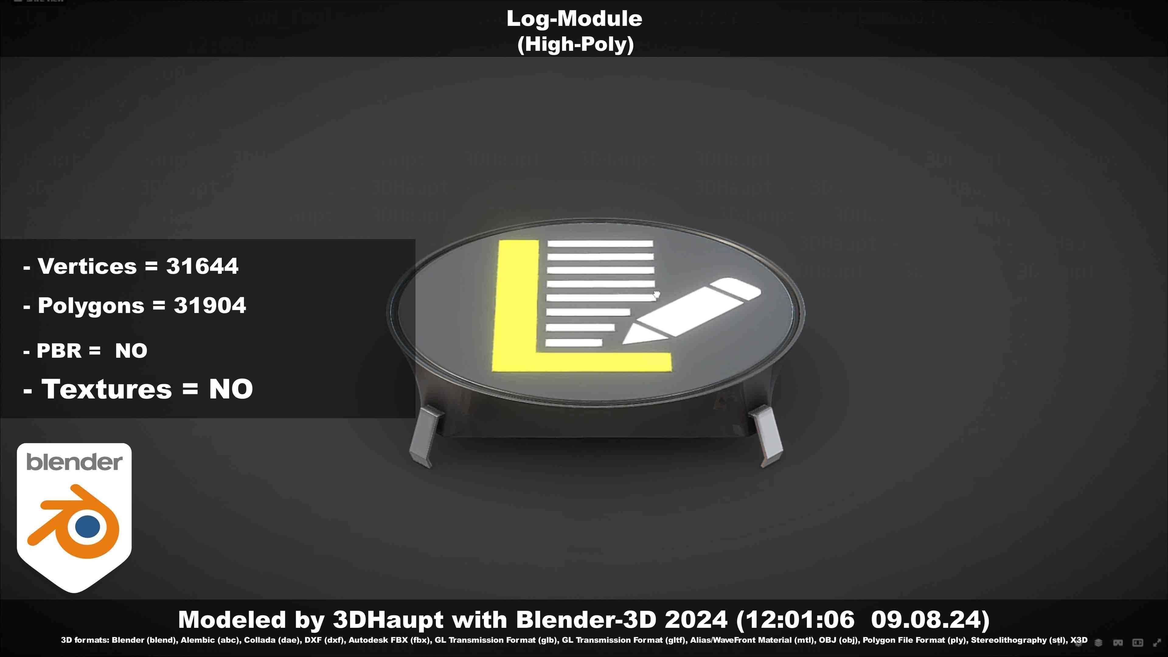 Log-Module 3D model_12