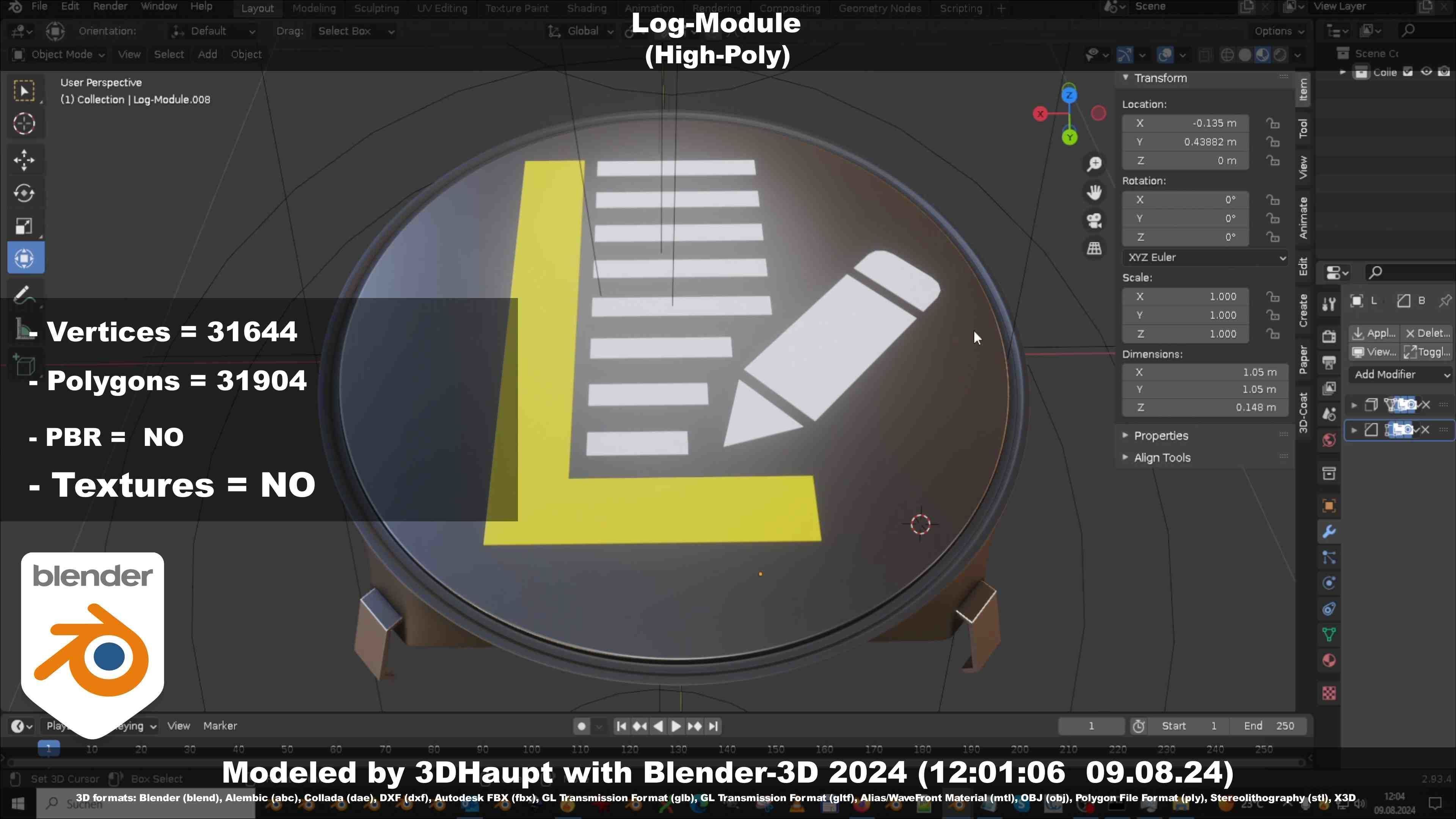 Log-Module 3D model_35