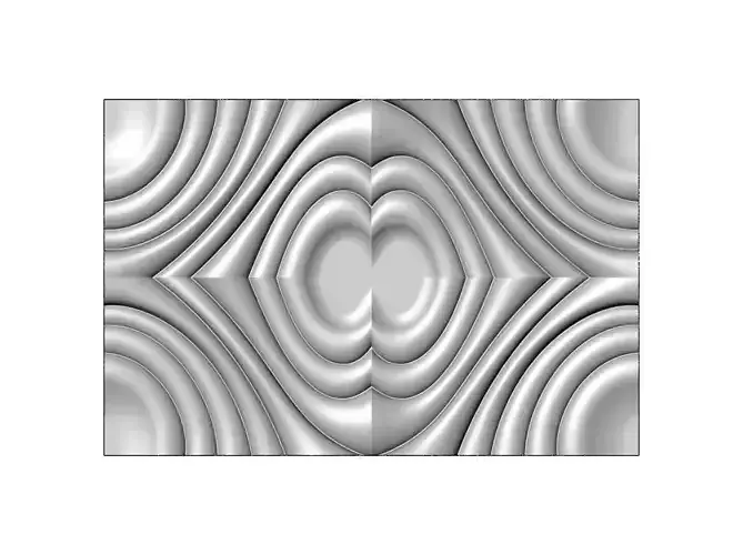 Mirrored wave ripple  carving relief sculpture panel