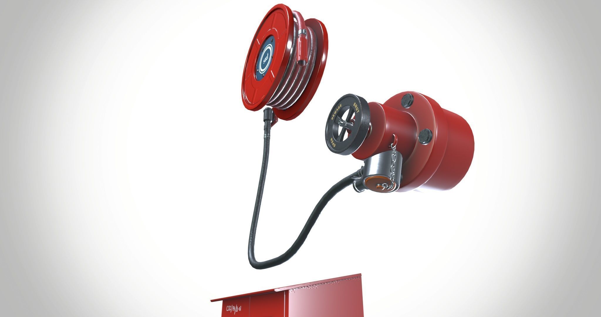 Fire Extinguisher Hose Reel 3D model_4