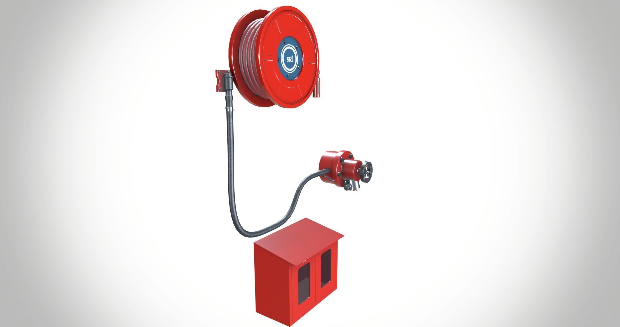 Fire Extinguisher Hose Reel 3D model_8