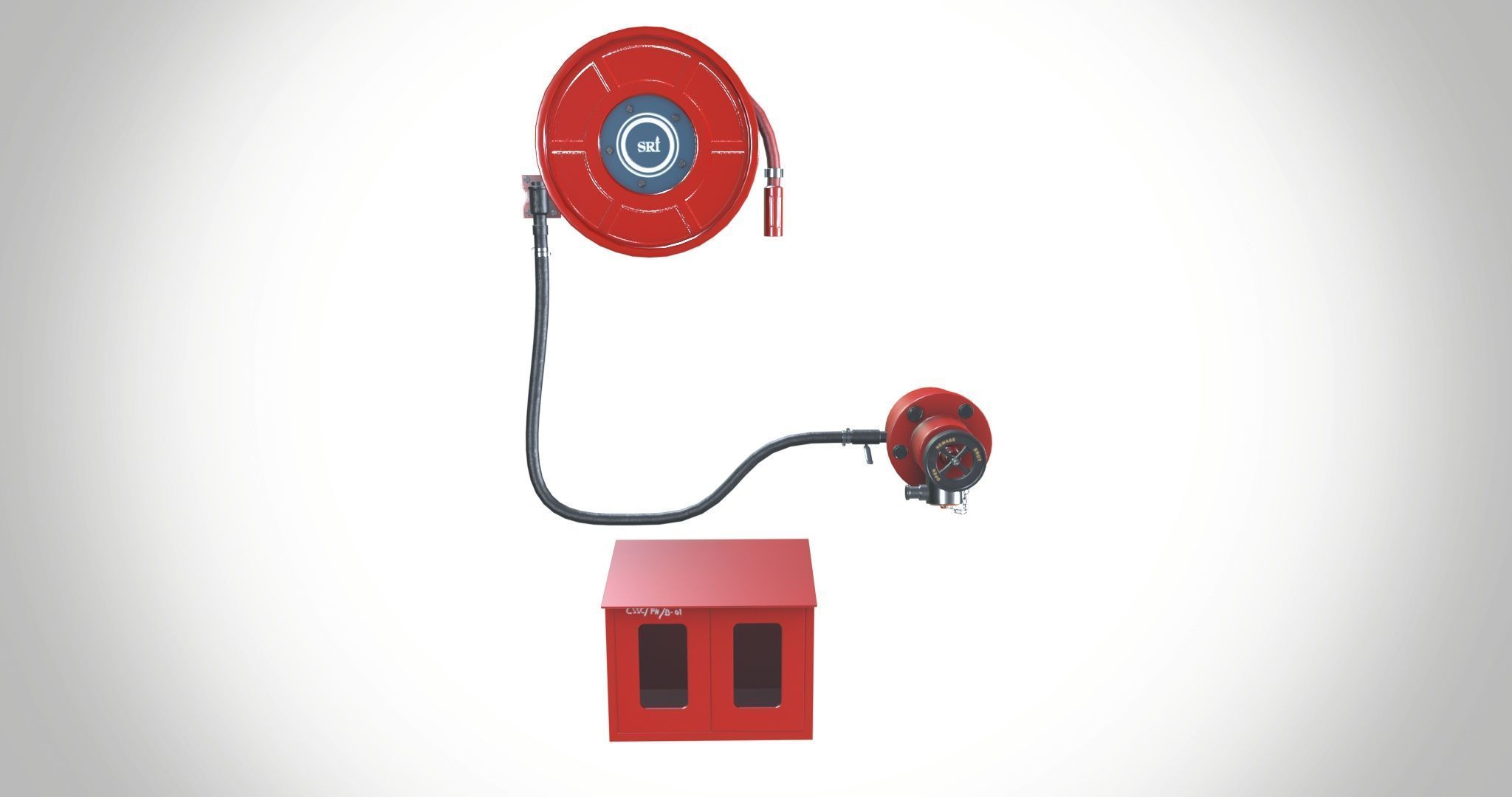 Fire Extinguisher Hose Reel 3D model_9