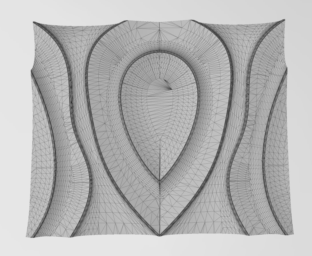 Teardop ripple wave wall art carving relief sculpture panel 3D print model_16