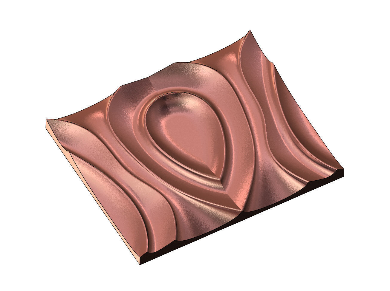 Teardop ripple wave wall art carving relief sculpture panel 3D print model_13