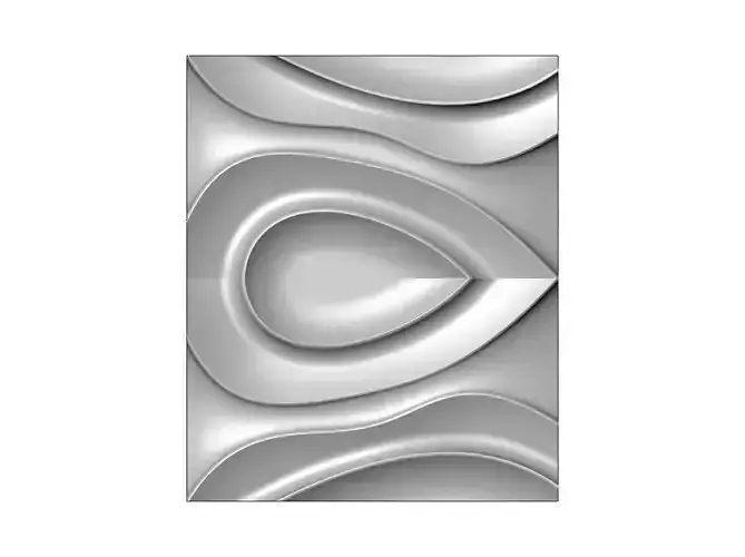 Teardop ripple wave wall art carving relief sculpture panel 3D print model