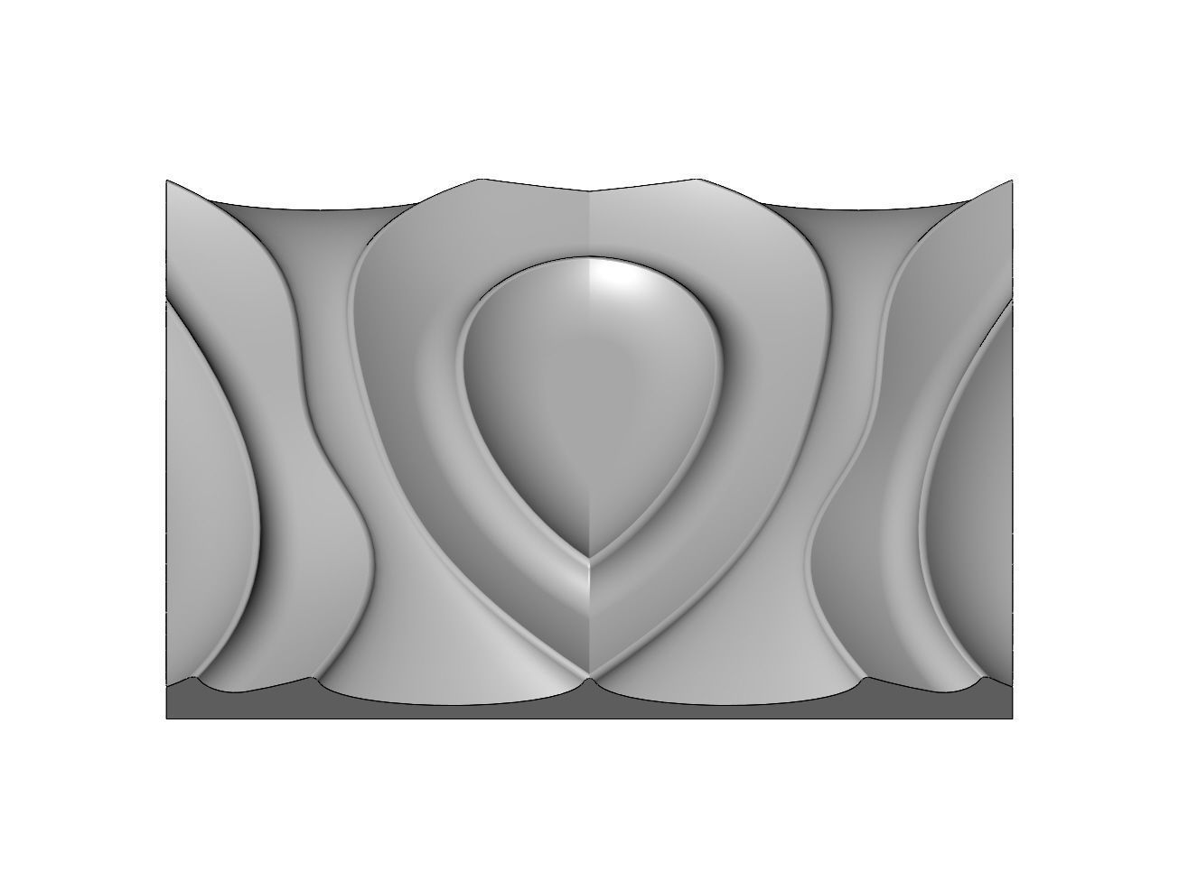 Teardop ripple wave wall art carving relief sculpture panel 3D print model_3