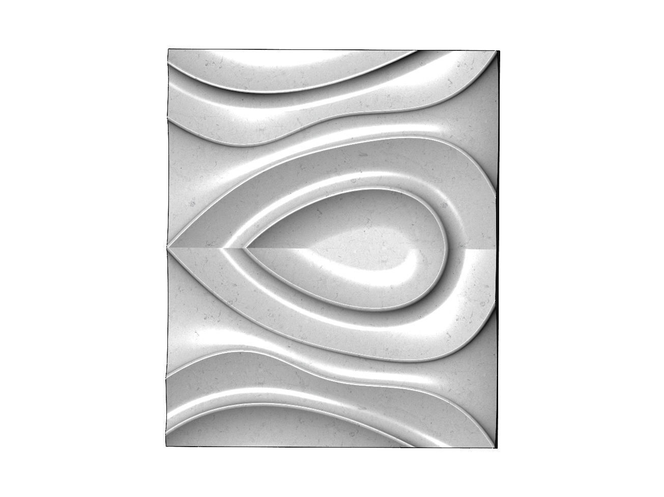 Teardop ripple wave wall art carving relief sculpture panel 3D print model_9