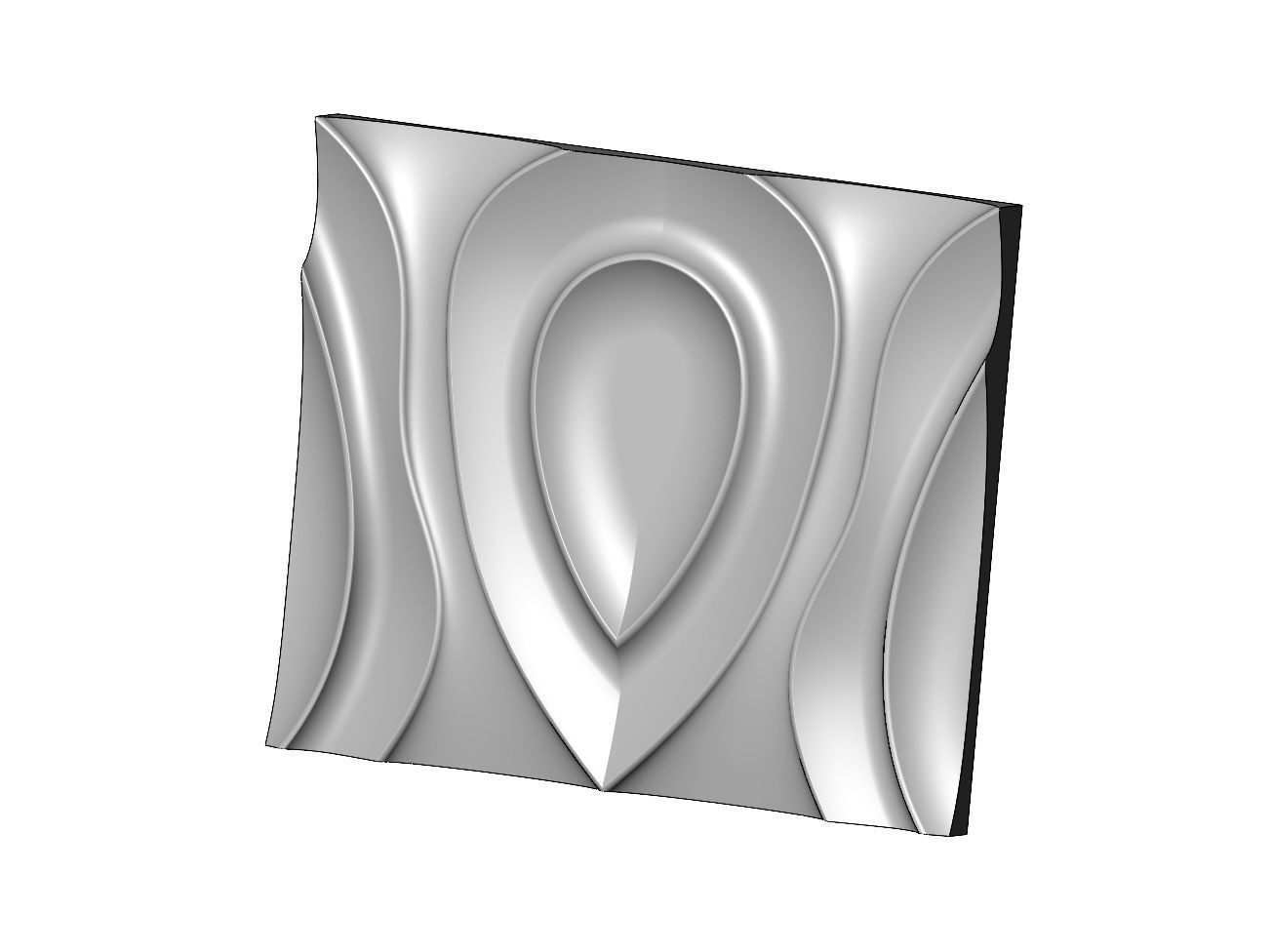 Teardop ripple wave wall art carving relief sculpture panel 3D print model_1