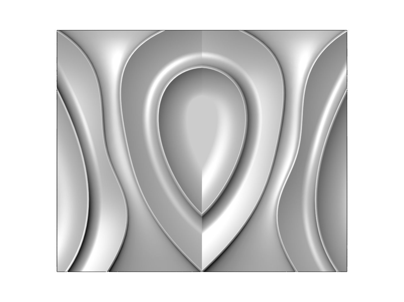 Teardop ripple wave wall art carving relief sculpture panel 3D print model_2