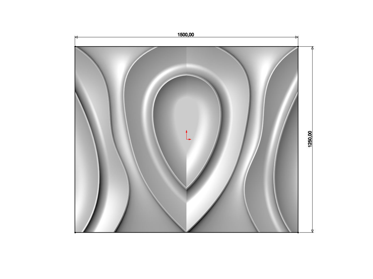 Teardop ripple wave wall art carving relief sculpture panel 3D print model_6