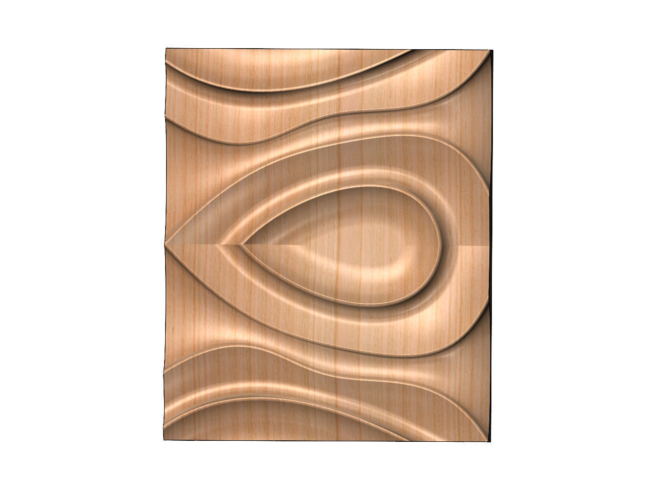 Teardop ripple wave wall art carving relief sculpture panel 3D print model_10
