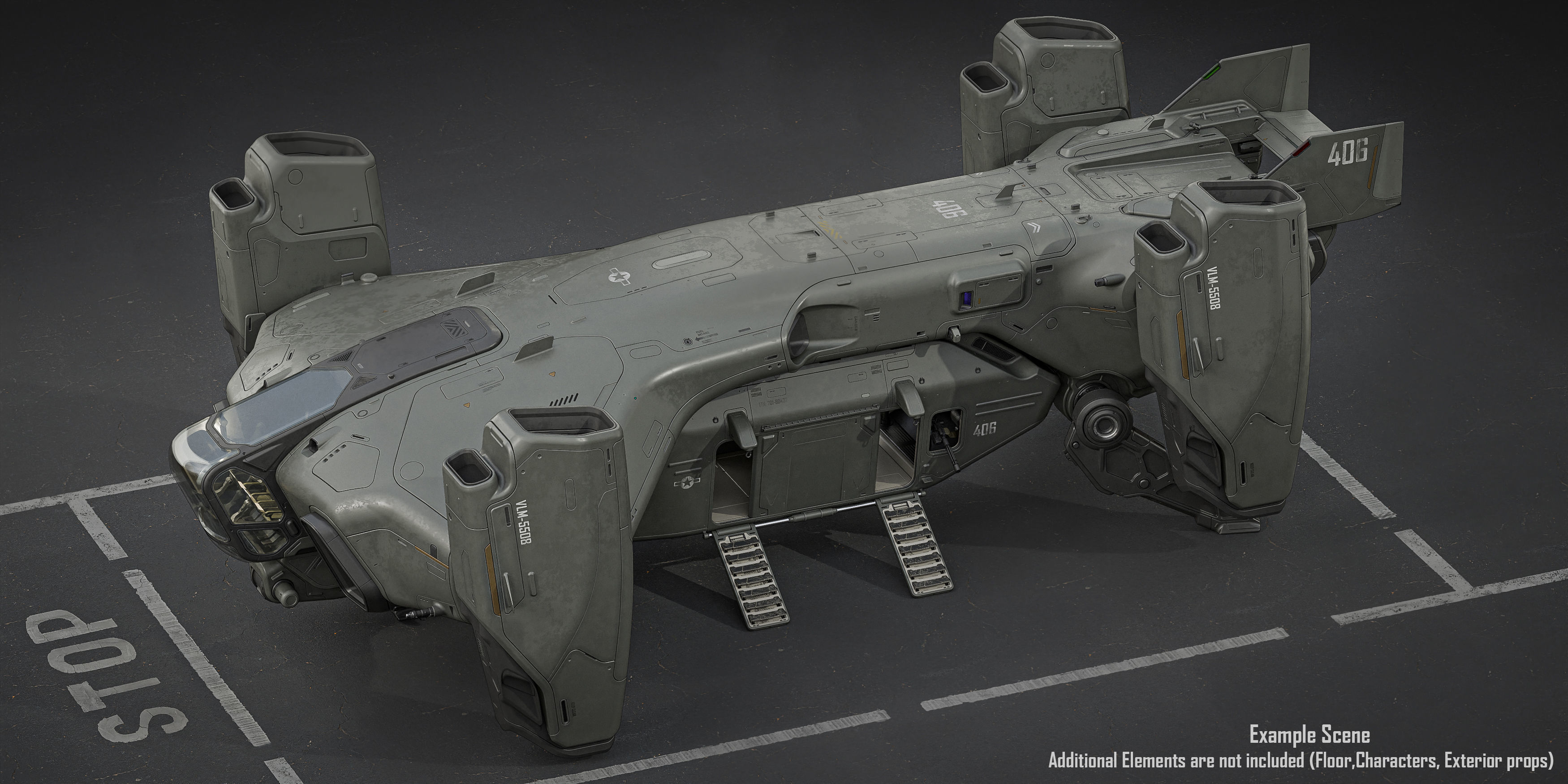 Dropship Concept 3D model_8