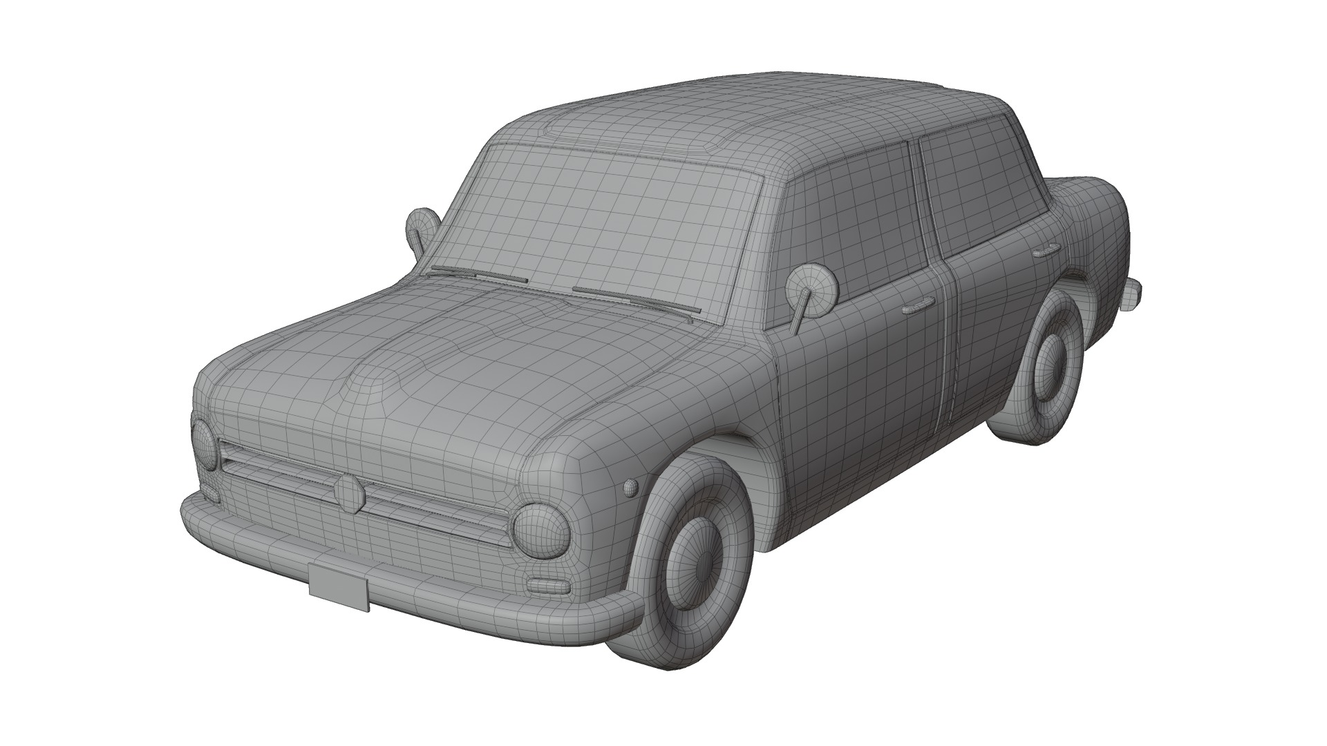 Vintage Sedan Car Game-Ready and Render Asset Low-poly 3D model_12