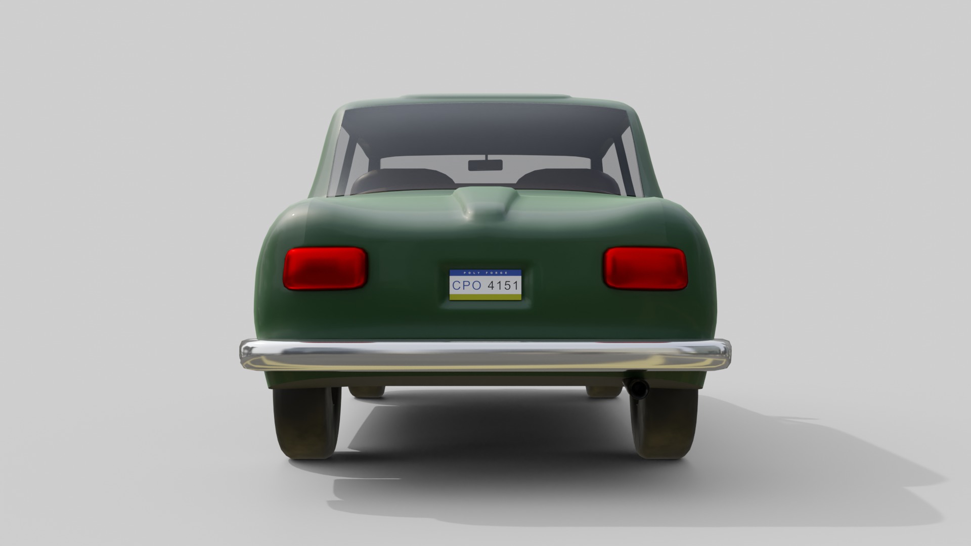 Vintage Sedan Car Game-Ready and Render Asset Low-poly 3D model_5