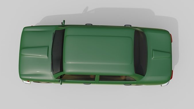 Vintage Sedan Car Game-Ready and Render Asset Low-poly 3D model 7
