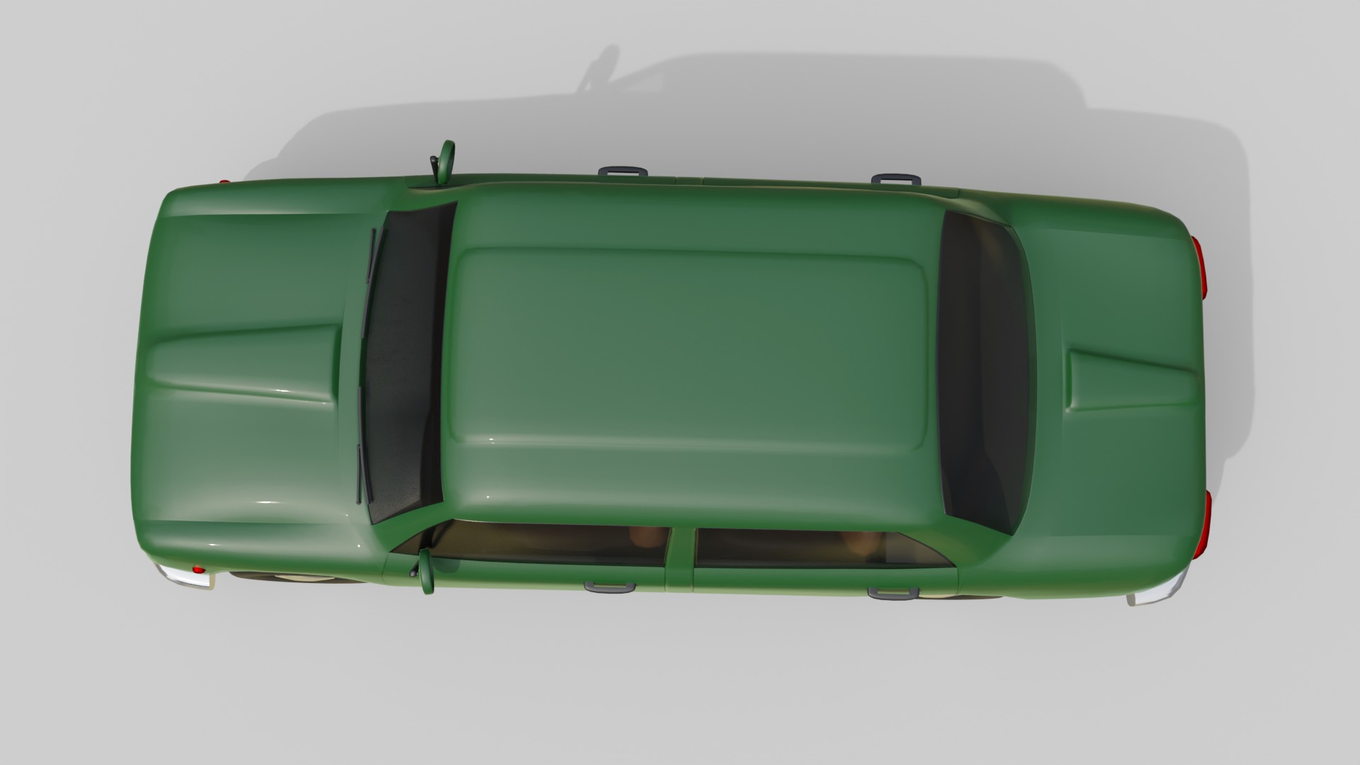 Vintage Sedan Car Game-Ready and Render Asset Low-poly 3D model_7