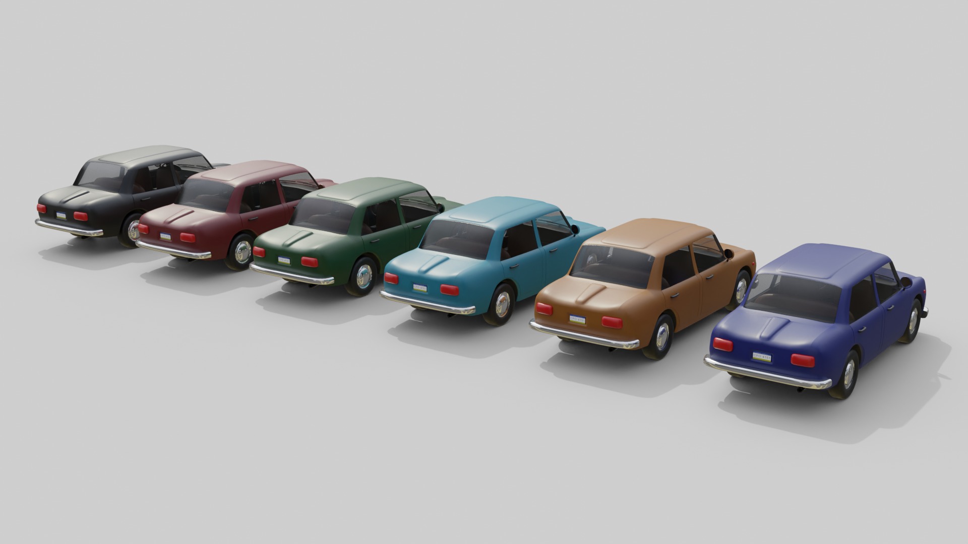 Vintage Sedan Car Game-Ready and Render Asset Low-poly 3D model_9