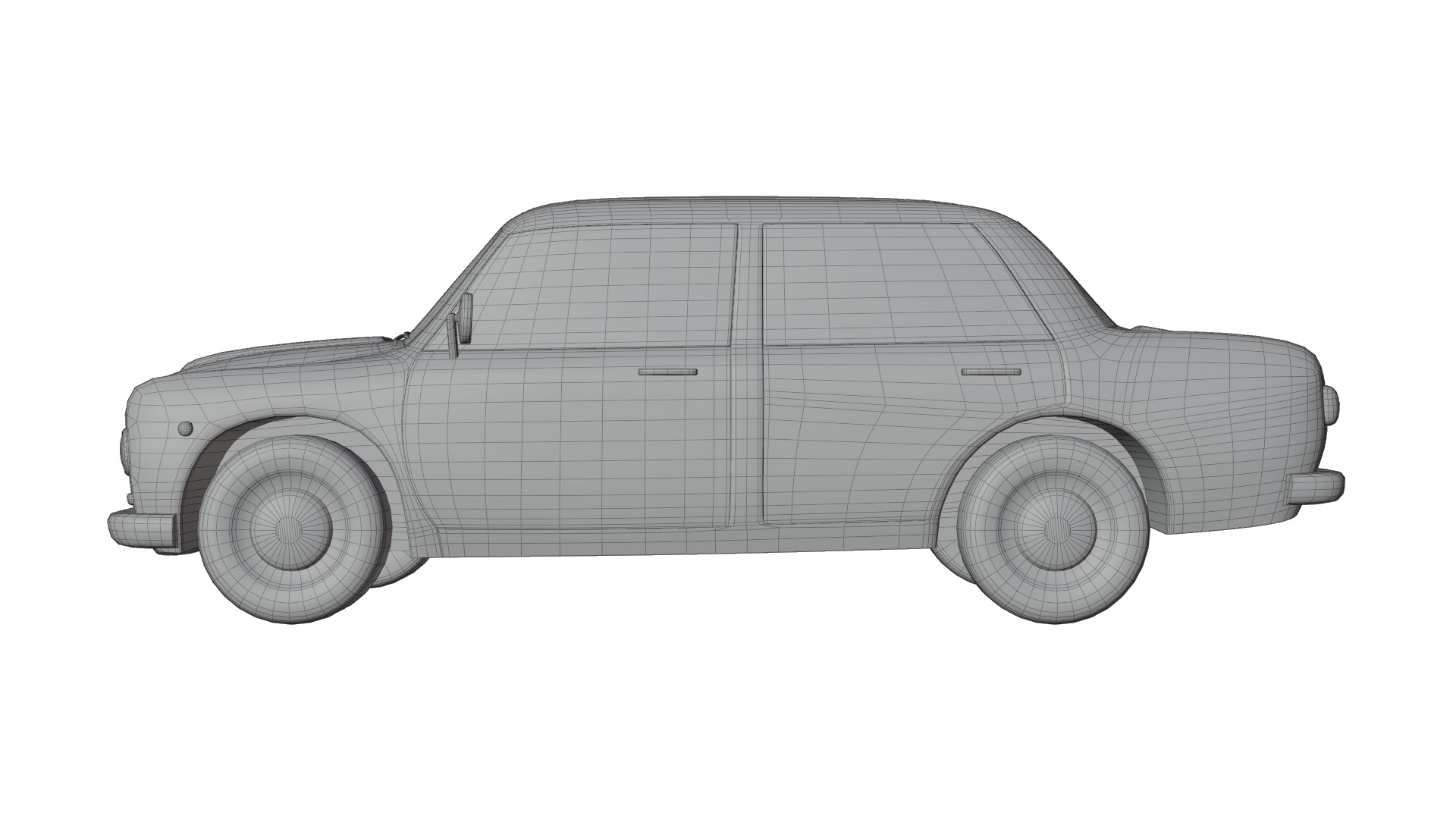 Vintage Sedan Car Game-Ready and Render Asset Low-poly 3D model_16