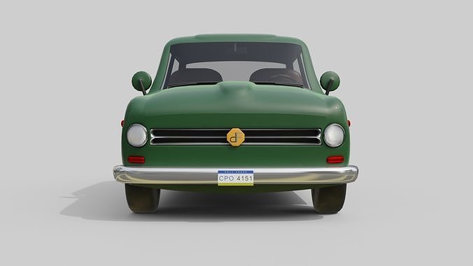 Vintage Sedan Car Game-Ready and Render Asset Low-poly 3D model 4