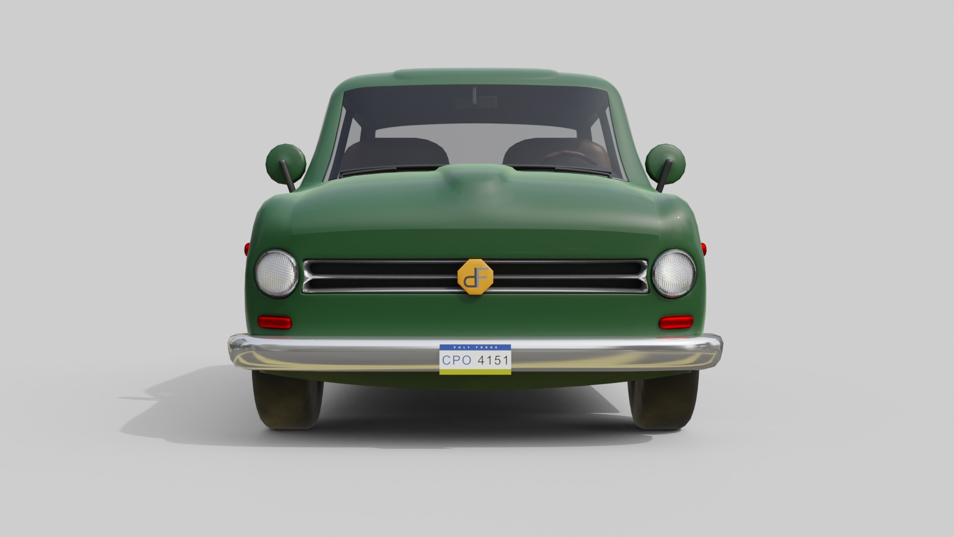 Vintage Sedan Car Game-Ready and Render Asset Low-poly 3D model_4