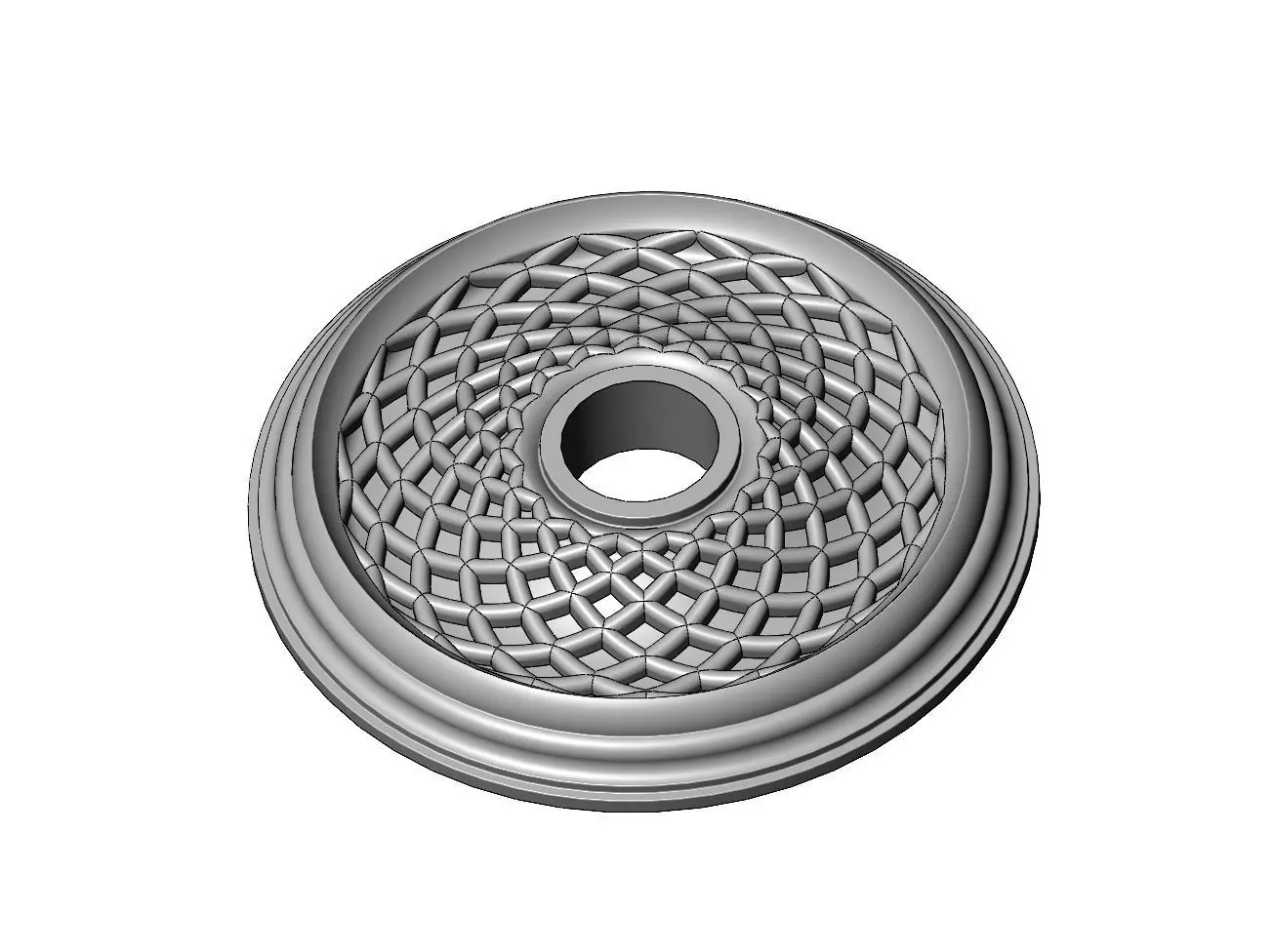 Spiral rope classic 450mm ceiling medallion rosette relief 3D print model