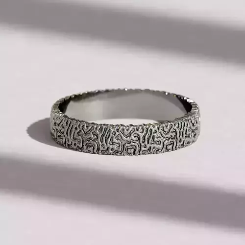 Alien textured surface ring - coral reef - Sea ring 3D print model