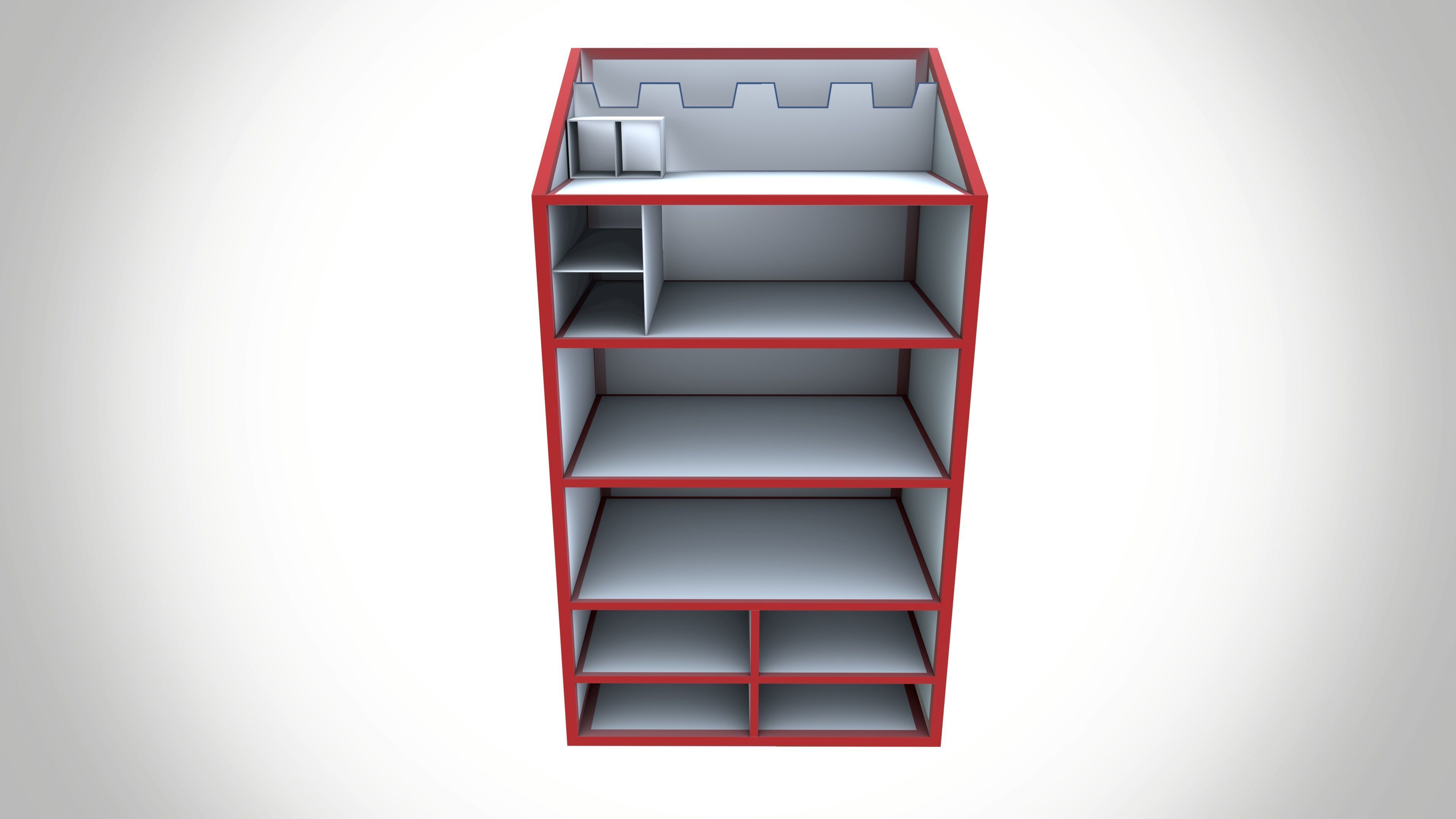 Plastic storage racks Low-poly 3D model_3