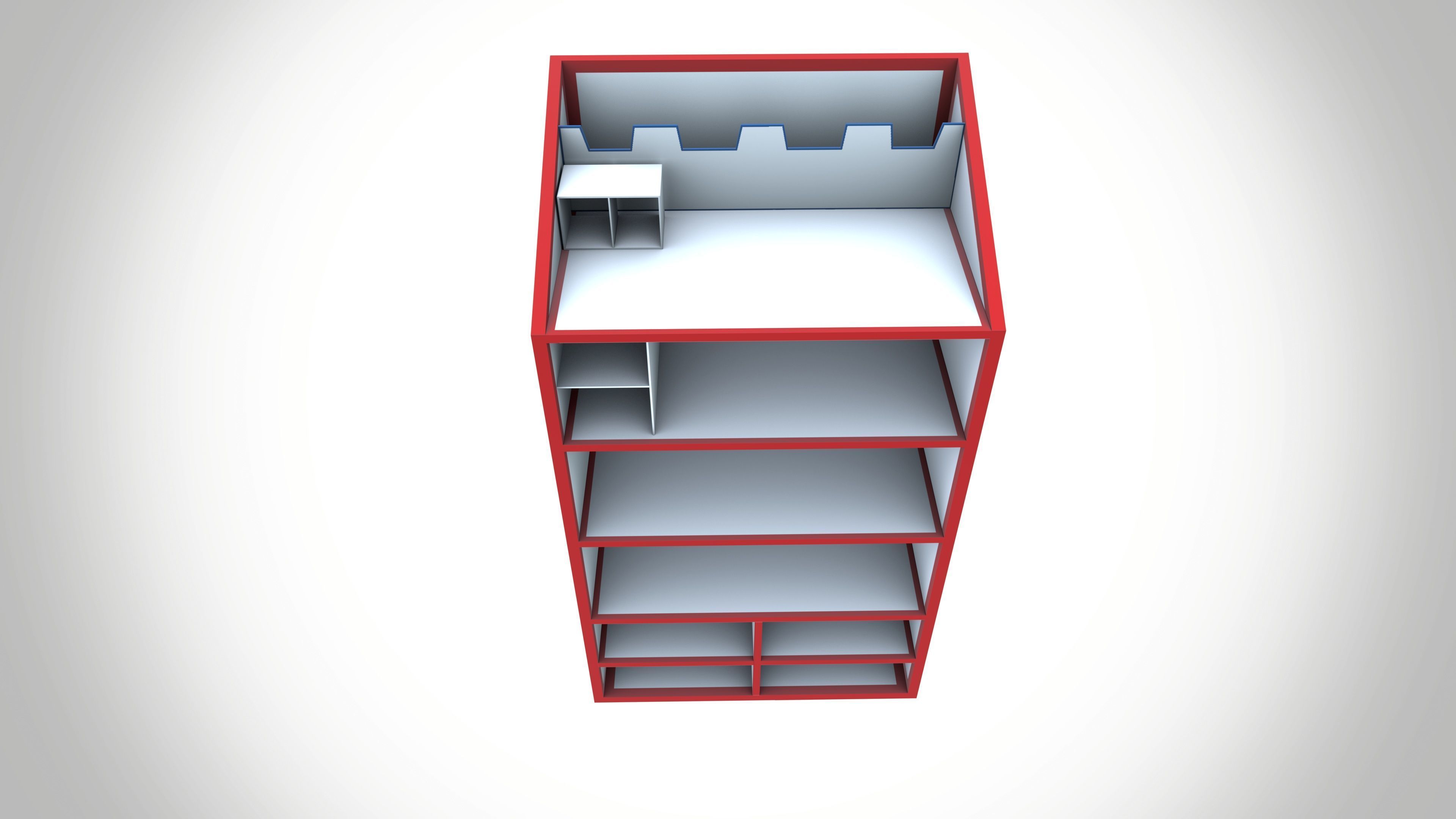 Plastic storage racks Low-poly 3D model_6