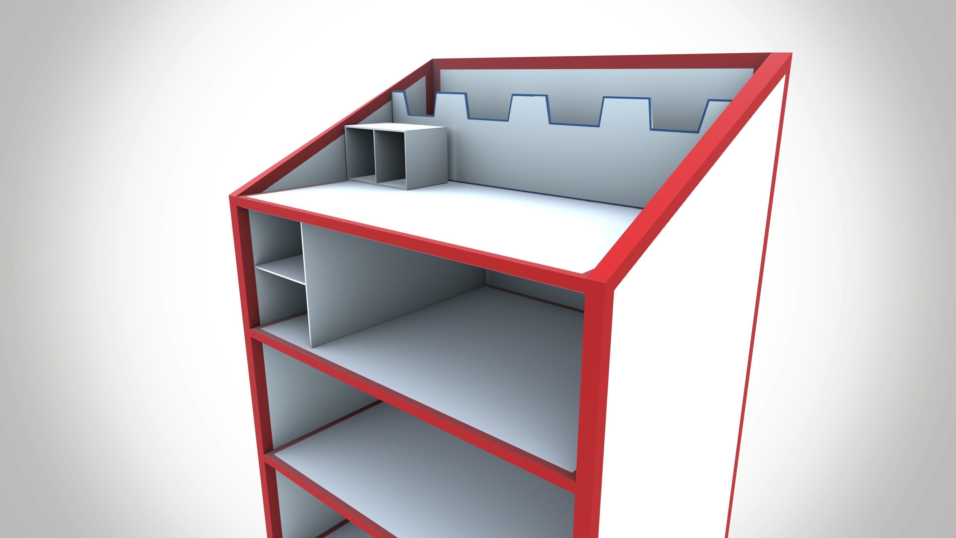 Plastic storage racks Low-poly 3D model_8