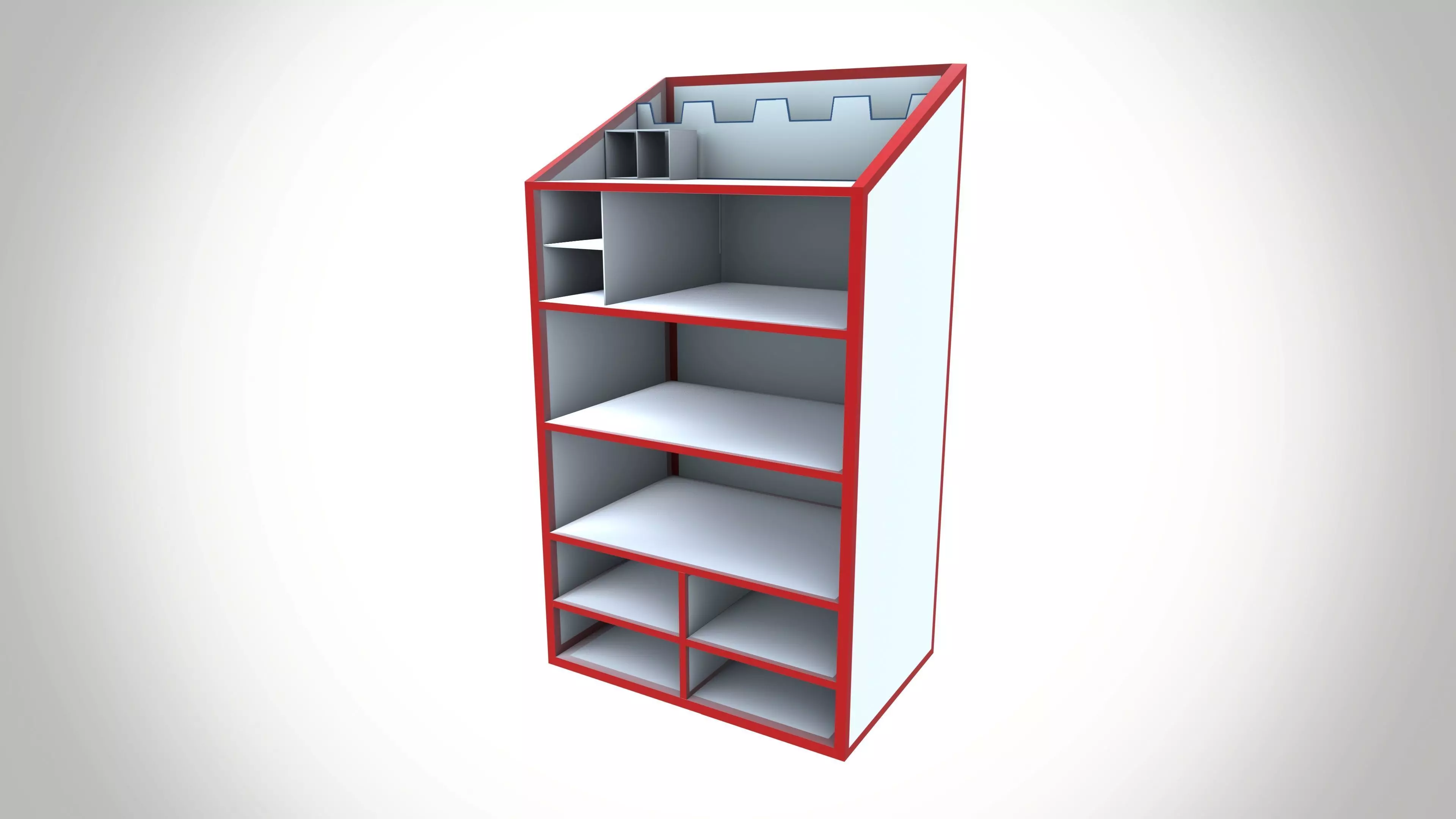 Plastic storage racks Low-poly 3D model_0