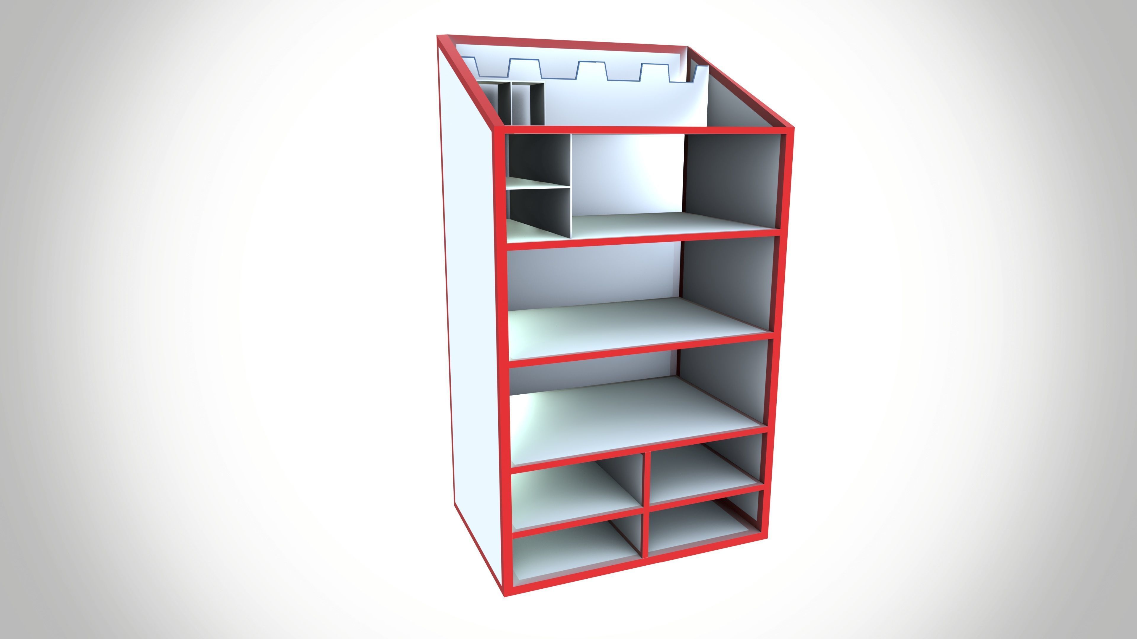 Plastic storage racks Low-poly 3D model_2