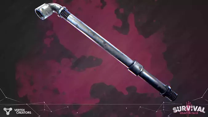 Stilized Survival Pipe Low-poly 3D model