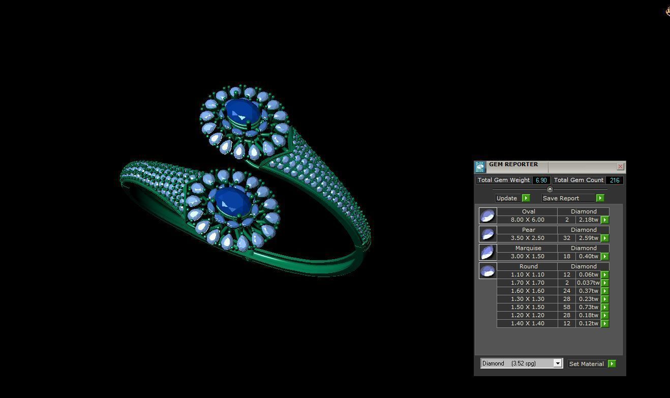 braclate gold 3D print model_6