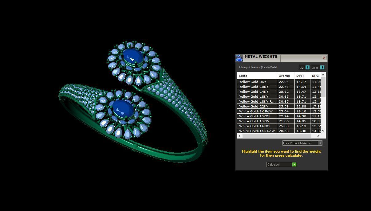 braclate gold 3D print model_5