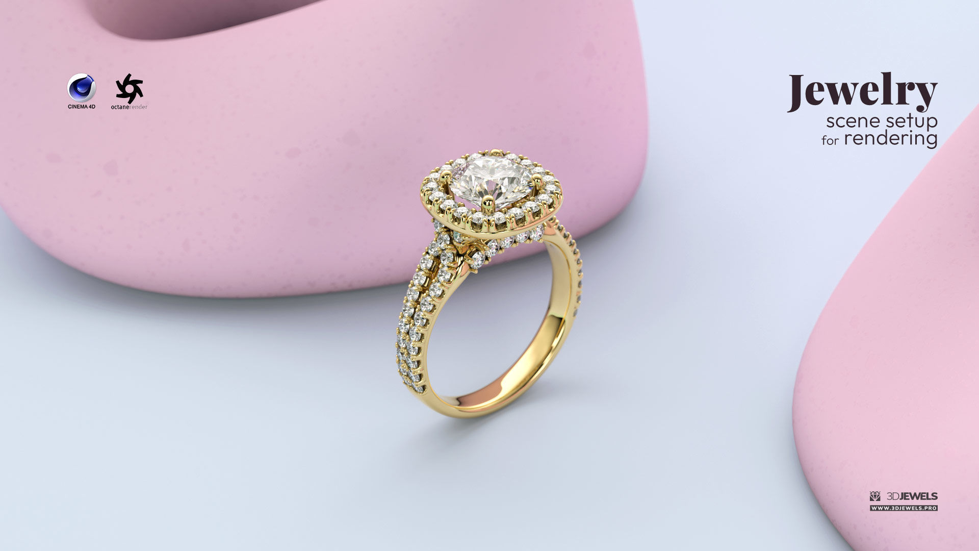 Cinema 4D with Octane Render Scene Setup for Jewelry Rendering 3D model_4