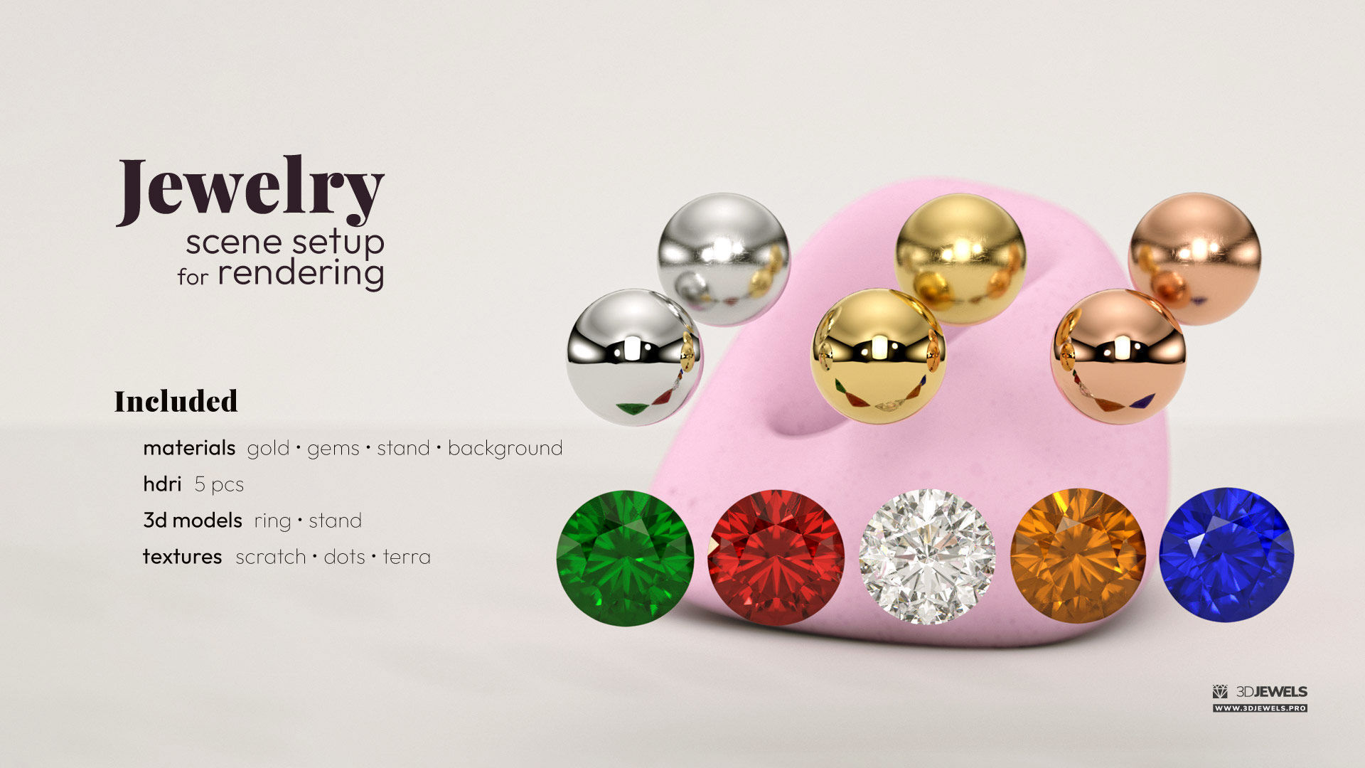 Cinema 4D with Octane Render Scene Setup for Jewelry Rendering 3D model_10