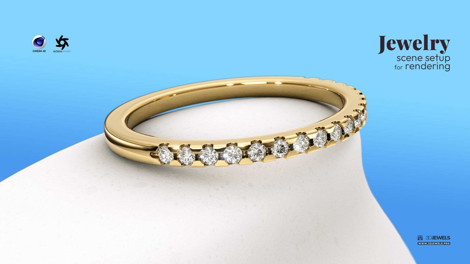 Cinema 4D with Octane Render Scene Setup for Jewelry Rendering 3D model_9