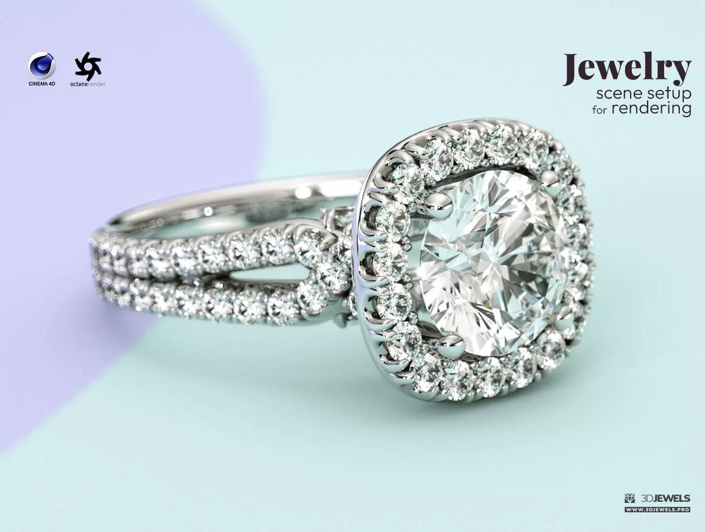 Cinema 4D with Octane Render Scene Setup for Jewelry Rendering 3D model_0