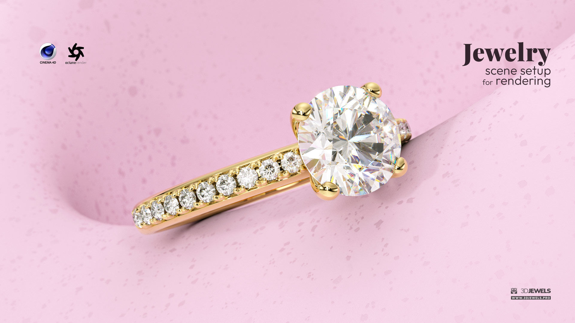 Cinema 4D with Octane Render Scene Setup for Jewelry Rendering 3D model_1