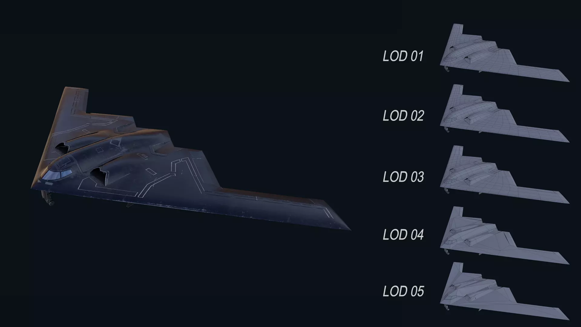 Asset - Army - B2 Spirit 3D MODEL REALISTIC Low-poly 3D model_0