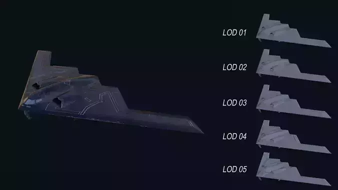 Asset - Army - B2 Spirit 3D MODEL REALISTIC Low-poly 3D model