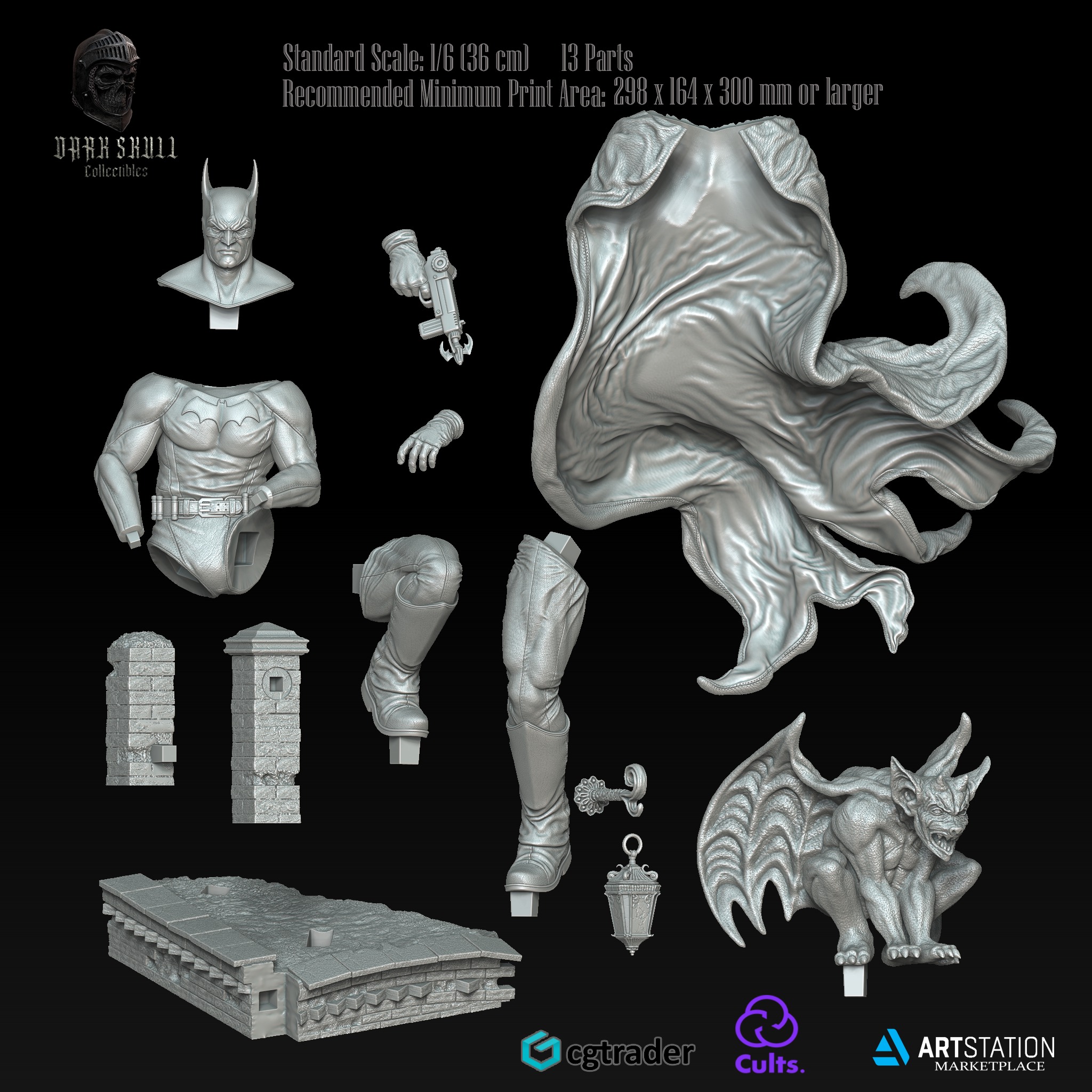 BATMAN CAPED CRUSADER 1-6 36cm 3D print model_7