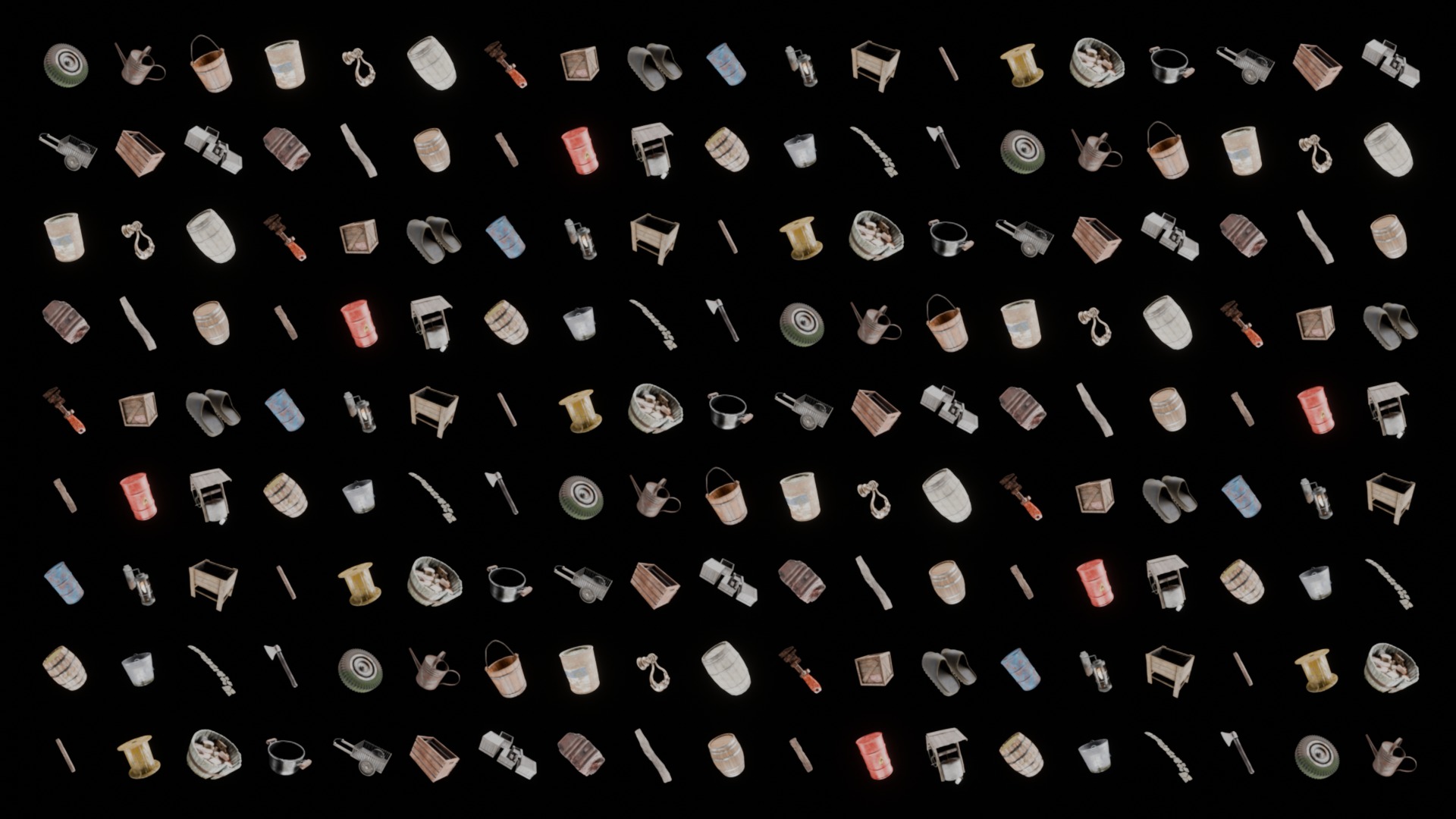 Vintage House  Low-poly 3D model_3