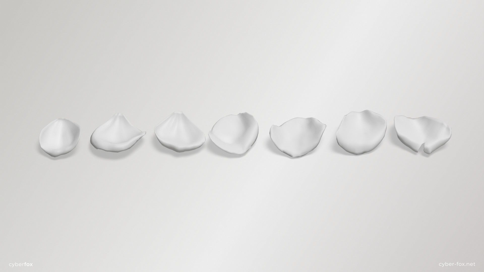 Red Rose Petals Low-poly 3D model_8