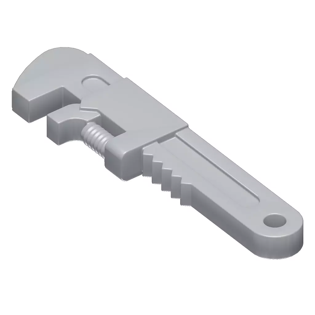 Games Pipe Wrench Toy Low-poly 3D model_0