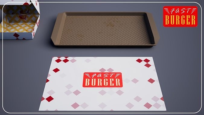 Salad Bacon Burger - Package 3D model 5