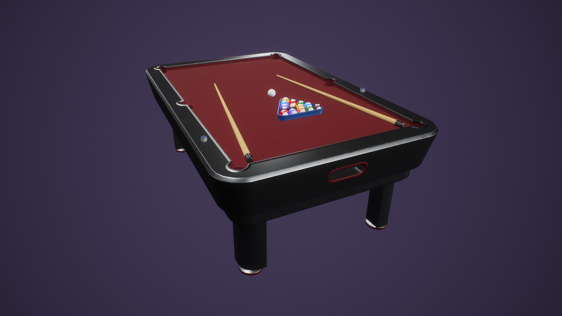 Classic Billiard Table Low-poly 3D model_1