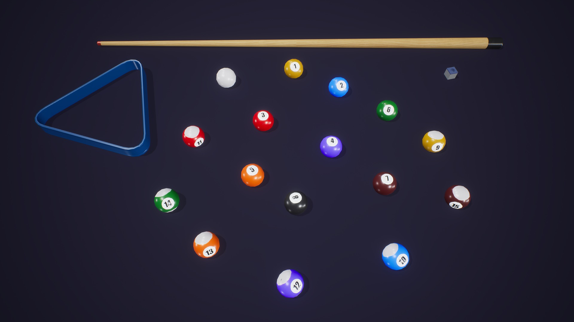 Classic Billiard Table Low-poly 3D model_3